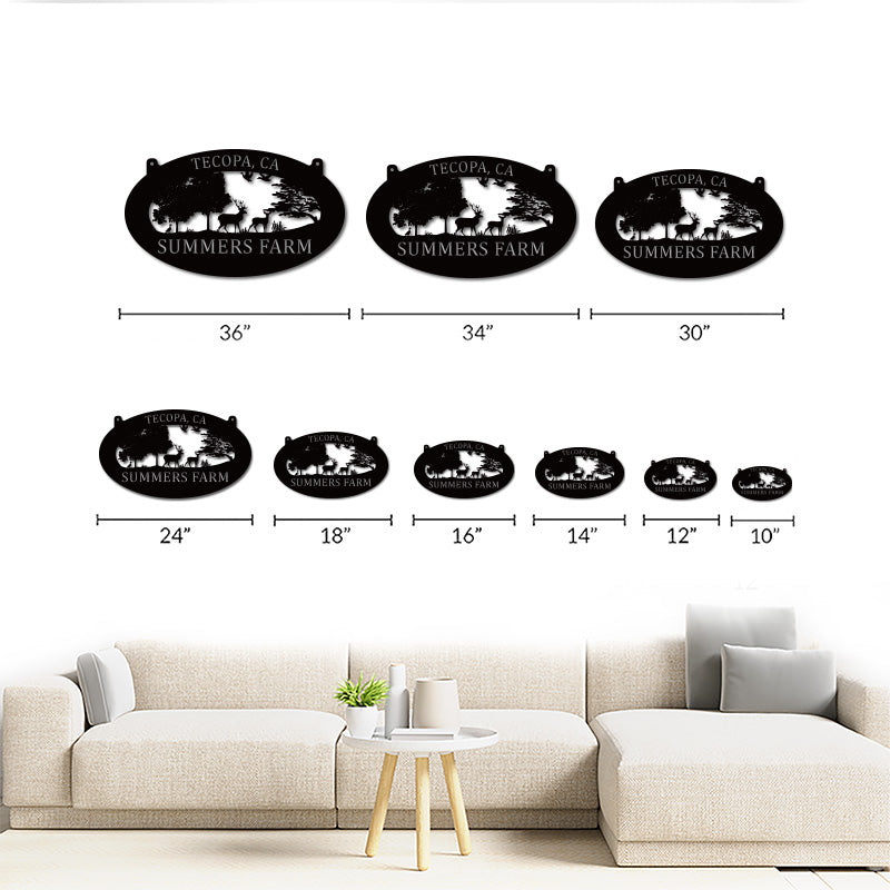 Custom Deer Family Metal Wildlife Sign for Farm Decor