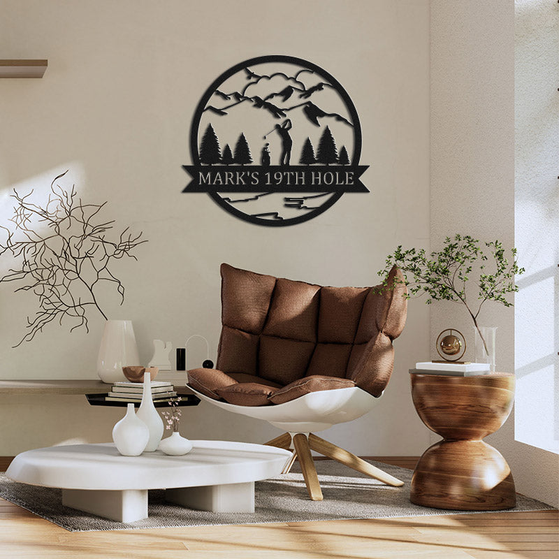 Custom Name Golf Metal Sign 19th Hole Sign