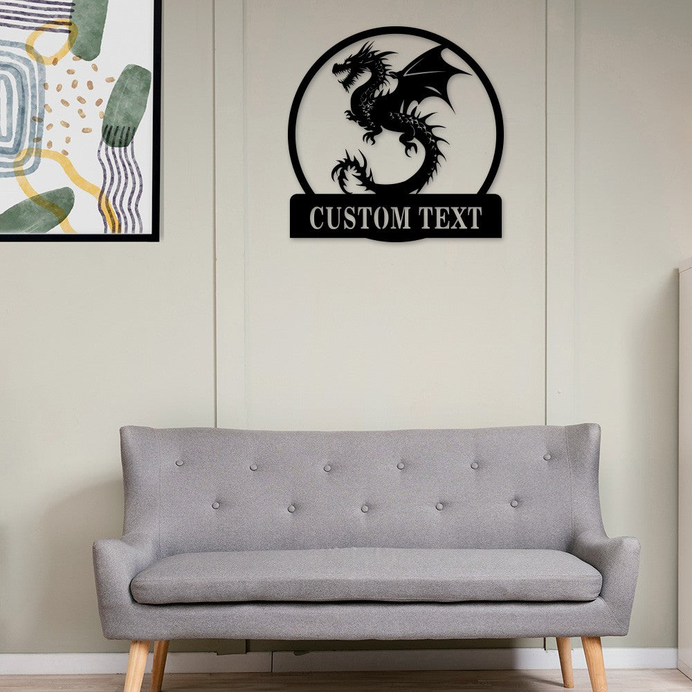 Personalized Dragon Name Metal Sign Metal Wall Art