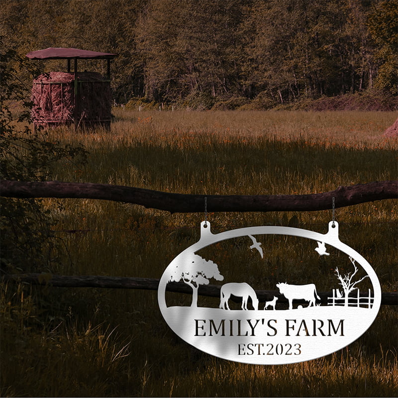 Custom Cow Horse Dog Farm Animals Metal Sign
