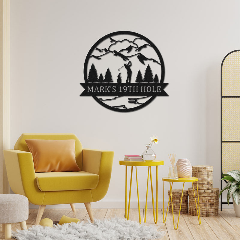 Custom Name Golf Metal Sign 19th Hole Sign