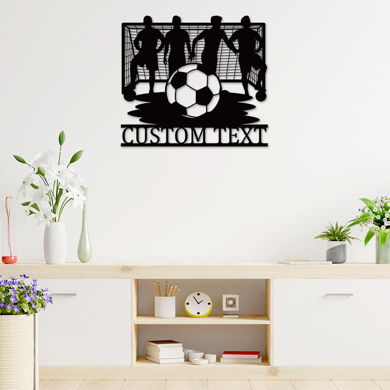 Custom Soccer Football Metal Wall Sign Sports Wall Decor