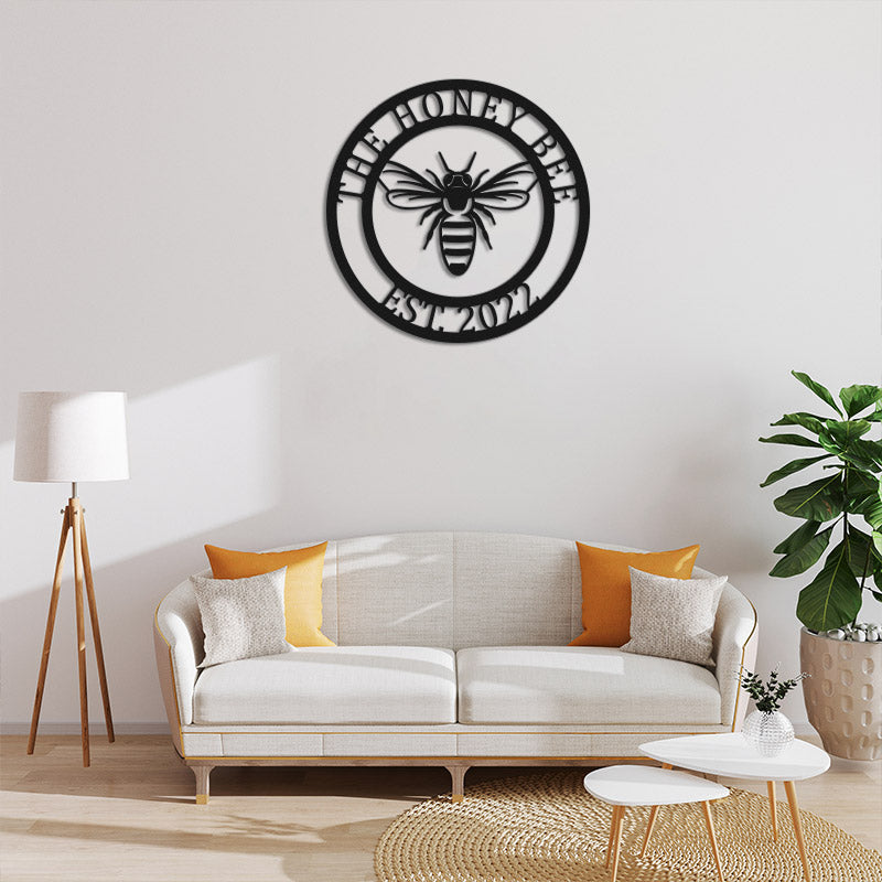 Personalized Honey Bee Metal Sign Metal Wall Art