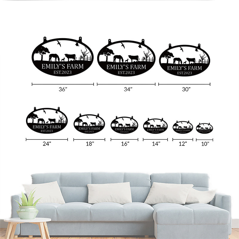 Custom Cow Horse Dog Farm Animals Metal Sign