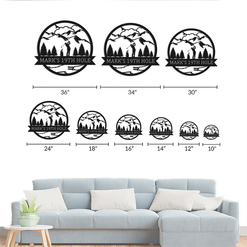 Custom Name Golf Metal Sign 19th Hole Sign