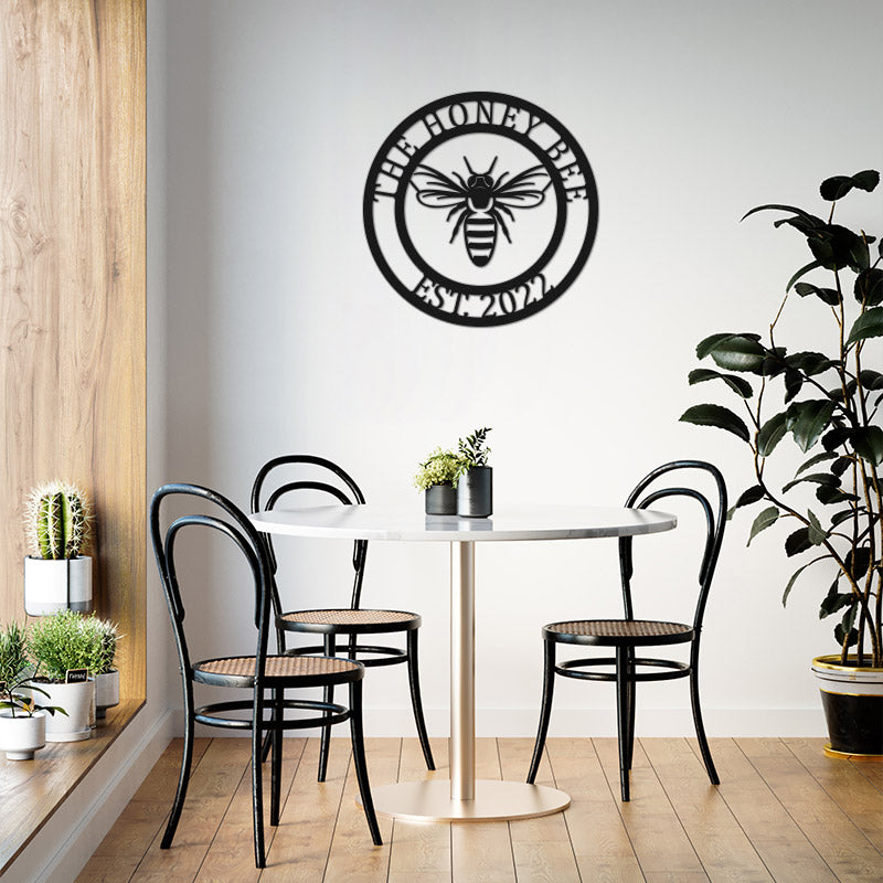 Personalized Honey Bee Metal Sign Metal Wall Art