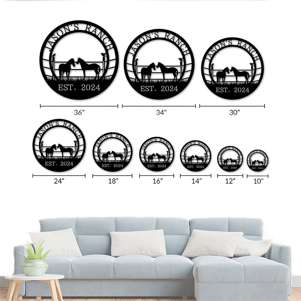 Personalized Horse Ranch Sign Farm Metal Sign