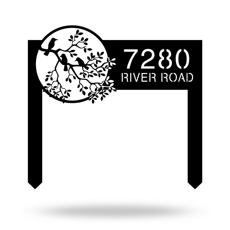 Custom Bird Metal Yard Art Garden Stake Sign Address Sign