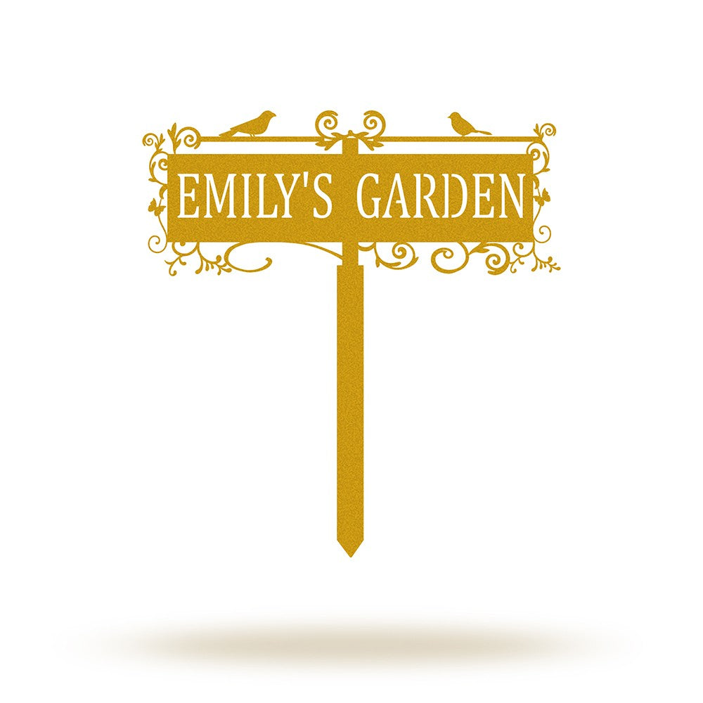 Custom Metal Bird Garden Sign with Stake Yard Decor