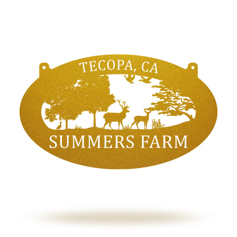 Custom Deer Family Metal Wildlife Sign for Farm Decor