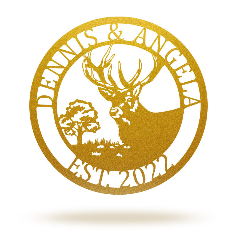 Personalized Deer Antlers Sign Deer Head Metal Sign