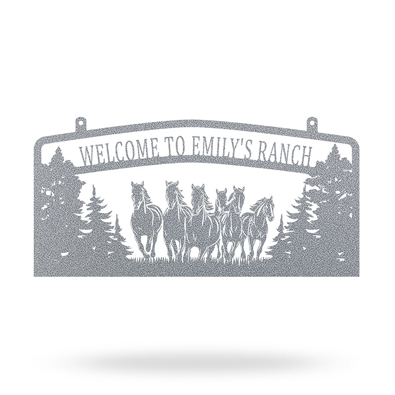Personalized Horse Metal Ranch Sign Metal Horse Wall Art