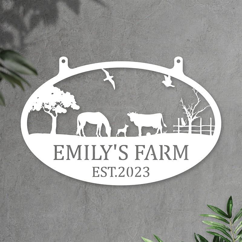 Custom Cow Horse Dog Farm Animals Metal Sign