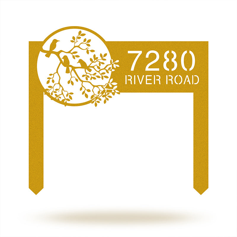 Custom Bird Metal Yard Art Garden Stake Sign Address Sign