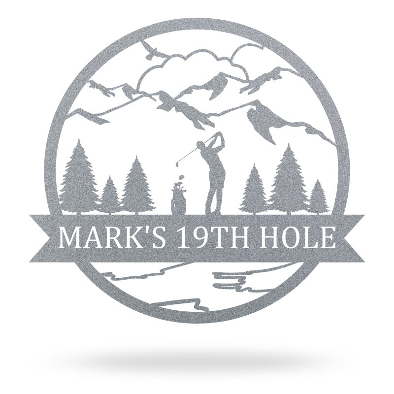 Custom Name Golf Metal Sign 19th Hole Sign
