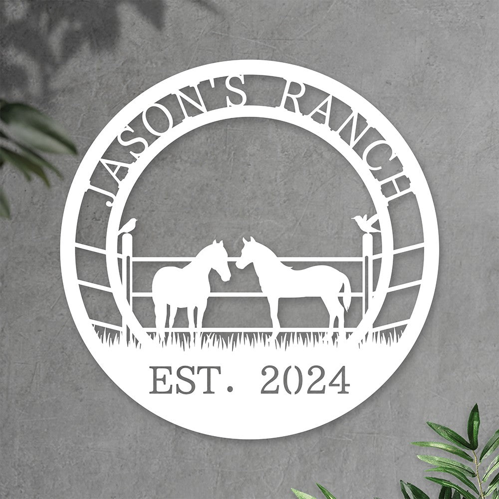 Personalized Horse Ranch Sign Farm Metal Sign