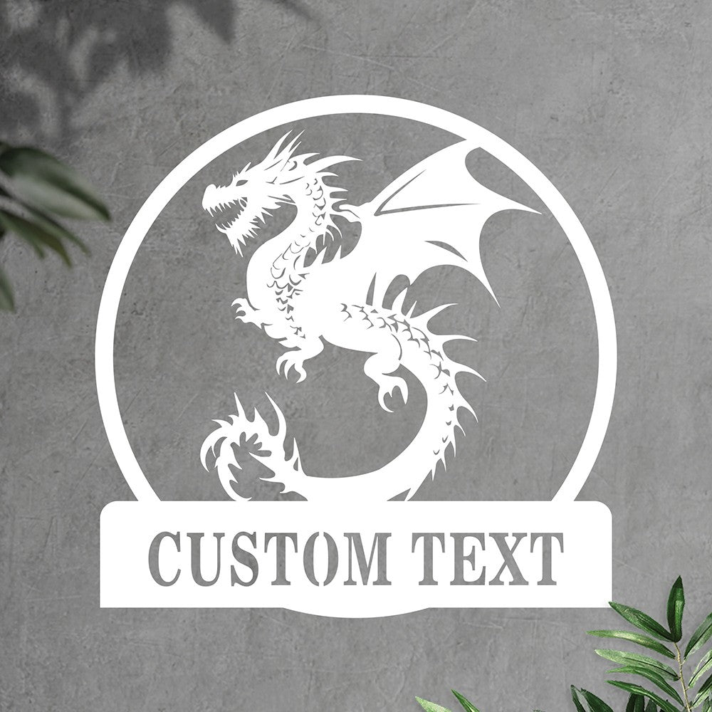 Personalized Dragon Name Metal Sign Metal Wall Art