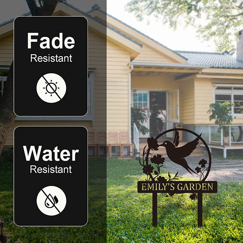 Custom Outdoor Flower Metal Garden Stake Sign Yard Art