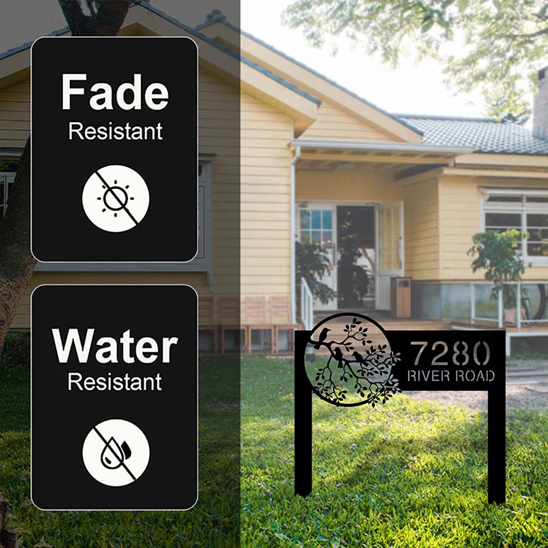 Custom Bird Metal Yard Art Garden Stake Sign Address Sign