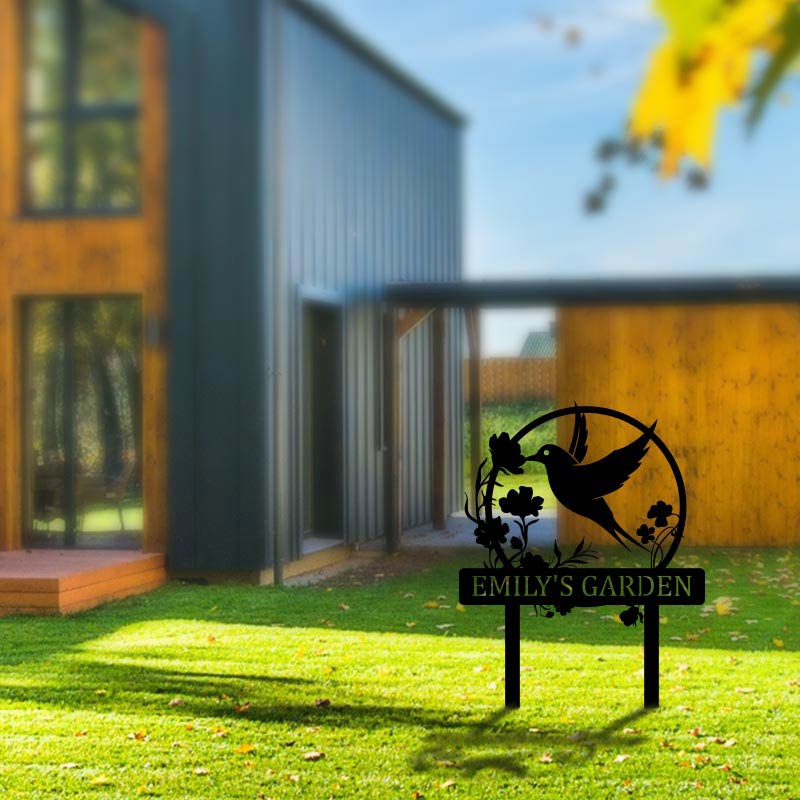 Custom Outdoor Flower Metal Garden Stake Sign Yard Art