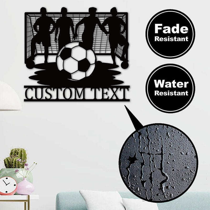 Custom Soccer Football Metal Wall Sign Sports Wall Decor