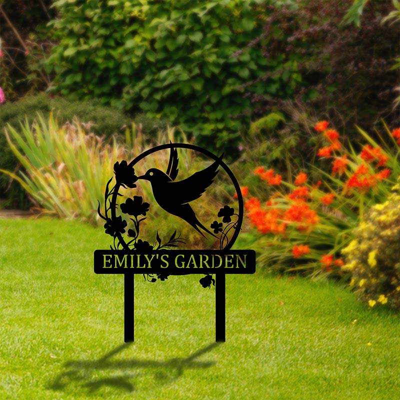 Custom Outdoor Flower Metal Garden Stake Sign Yard Art