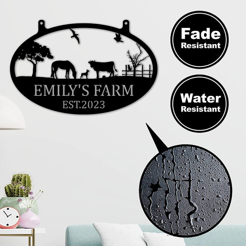 Custom Cow Horse Dog Farm Animals Metal Sign