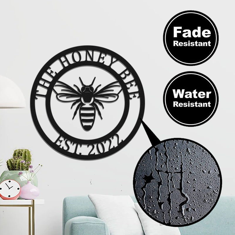 Personalized Honey Bee Metal Sign Metal Wall Art