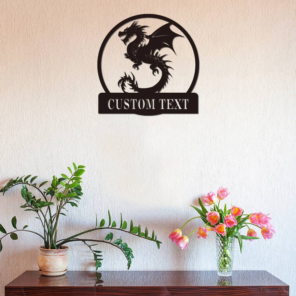 Personalized Dragon Name Metal Sign Metal Wall Art