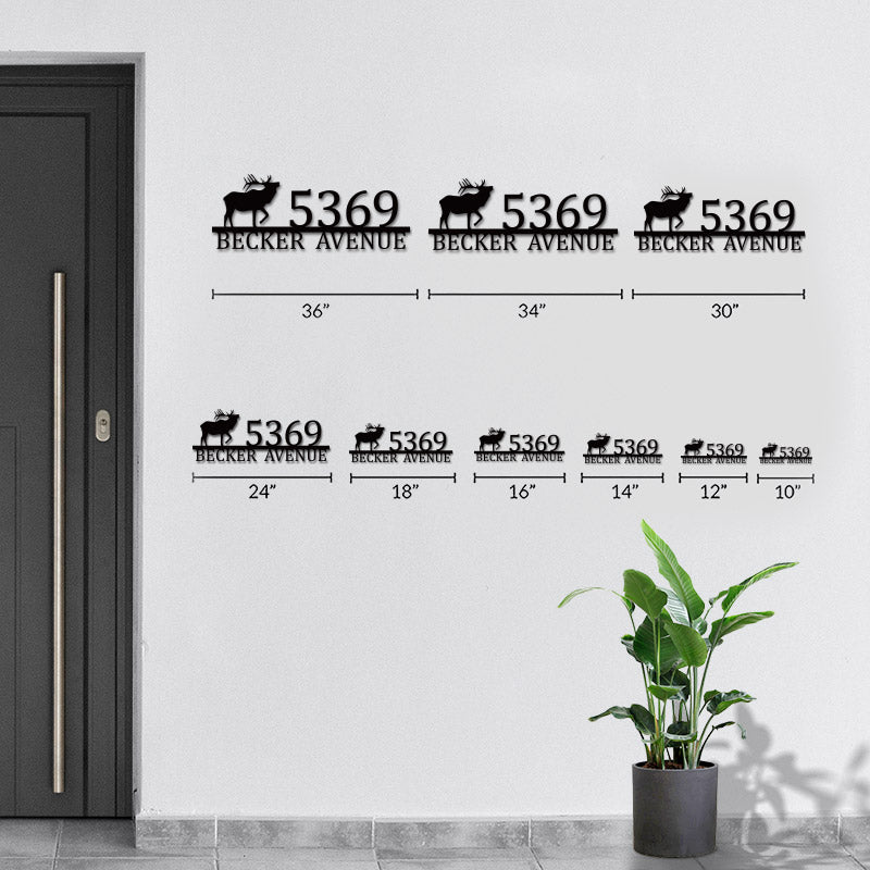 Custom Metal Elk Antler Sign House Numbers Address Sign