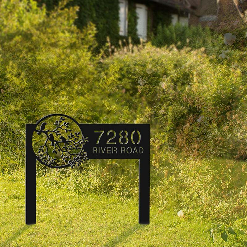 Custom Bird Metal Yard Art Garden Stake Sign Address Sign
