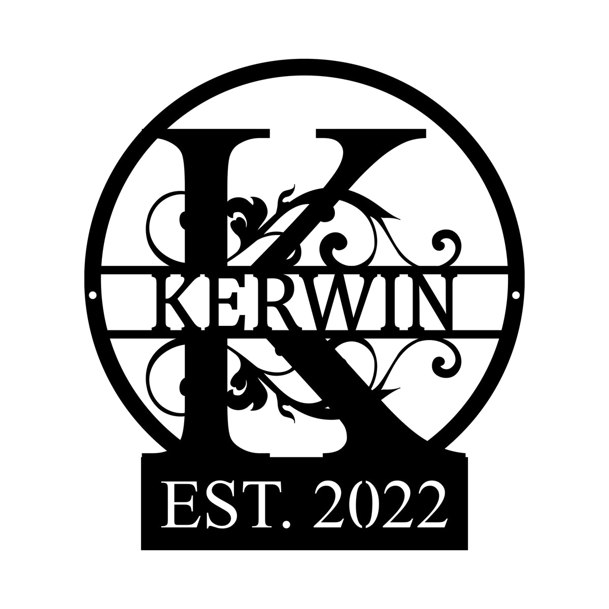 Custom Family Name Sign Metal Wall Art House Decor