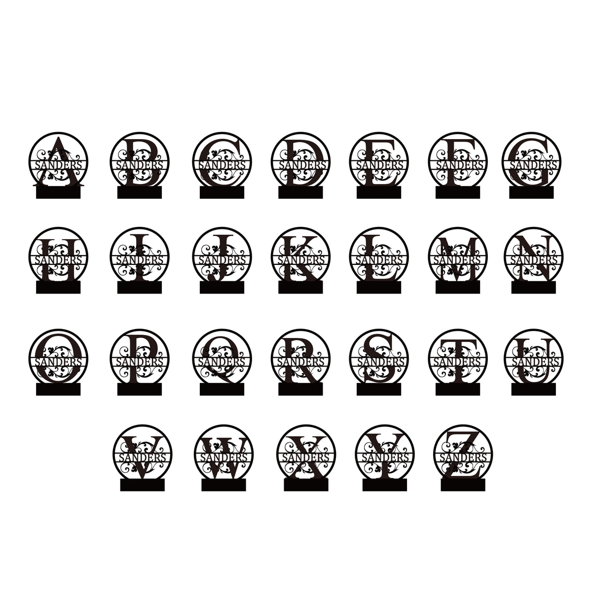 Custom Family Name Sign Metal Wall Art House Decor