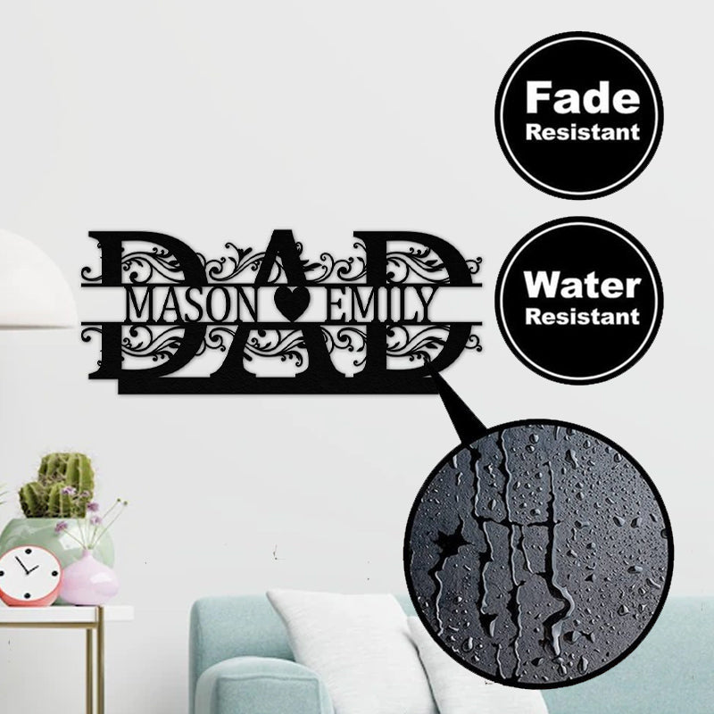 Personalised Fathers Day Name Metal Sign Gift for Dad