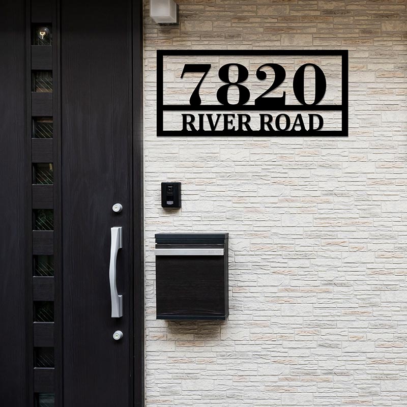 Custom Rectangle Metal House Numbers Address Metal Sign