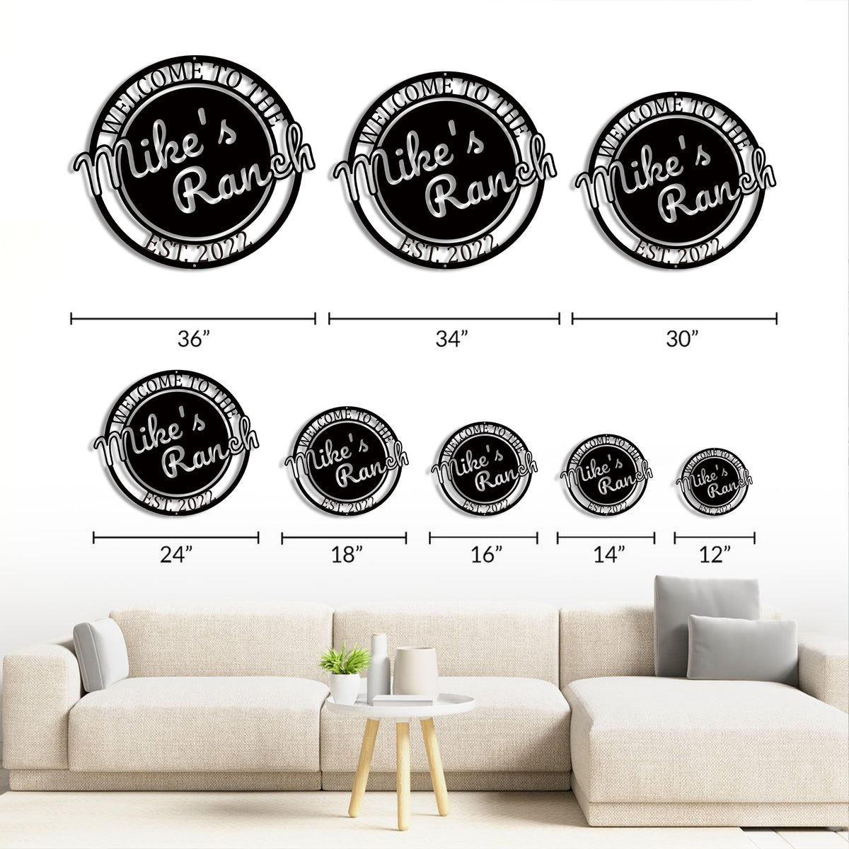 Custom Ranch Sign Metal Welcome Wall Art