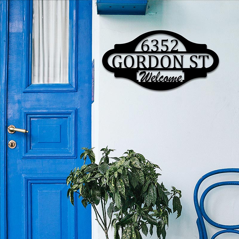 Custom Welcome Sign Address Metal Sign House Numbers