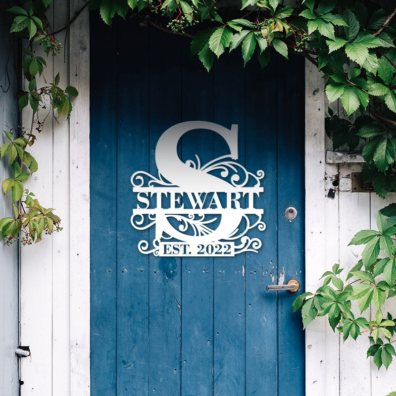 Personalized Family Lace Last Name Metal Letters Sign