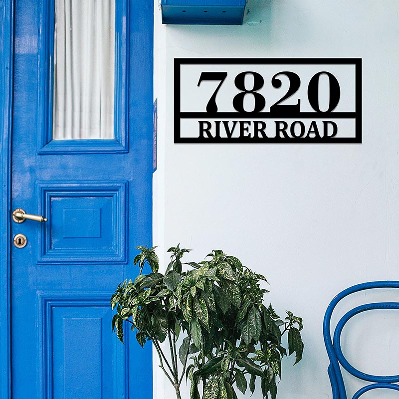 Custom Rectangle Metal House Numbers Address Metal Sign