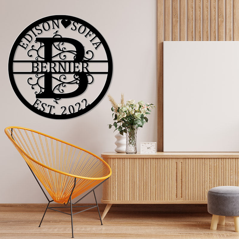 Personalized Family Name Metal Sign For Housewarming Gift