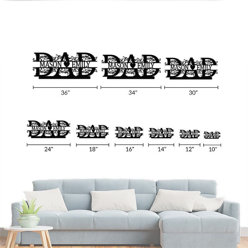 Personalised Fathers Day Name Metal Sign Gift for Dad