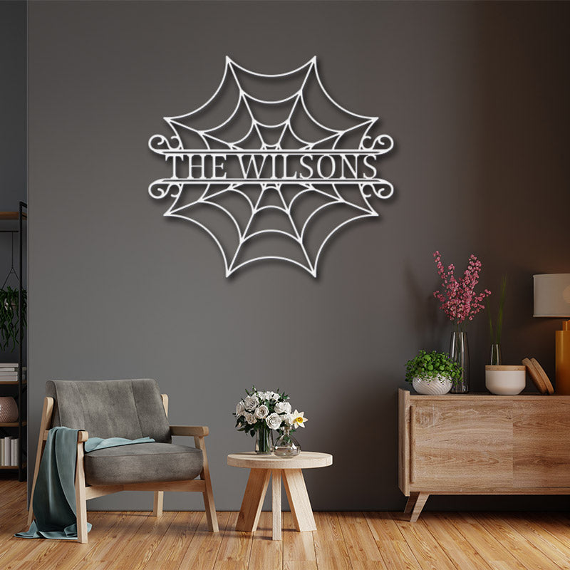 Custom Halloween Decor Name Monogram Metal Sign