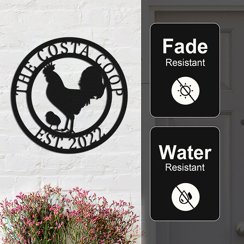 Custom Metal Chicken Coop Sign for Farm &amp; Ranch