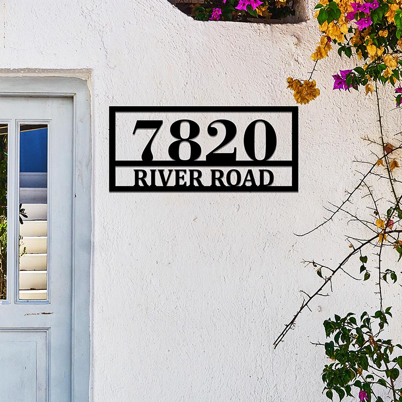 Custom Rectangle Metal House Numbers Address Metal Sign
