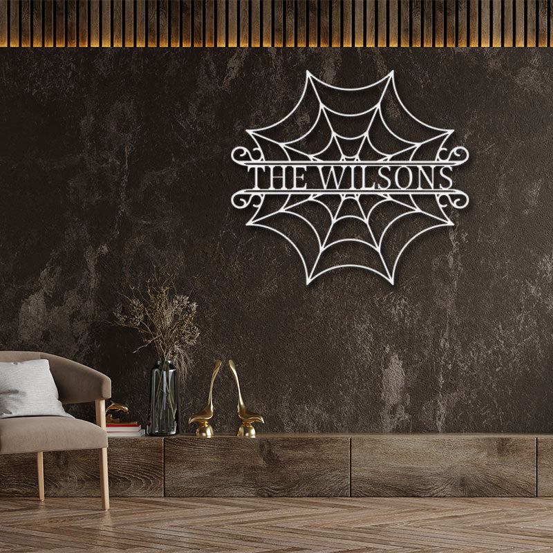 Custom Halloween Decor Name Monogram Metal Sign