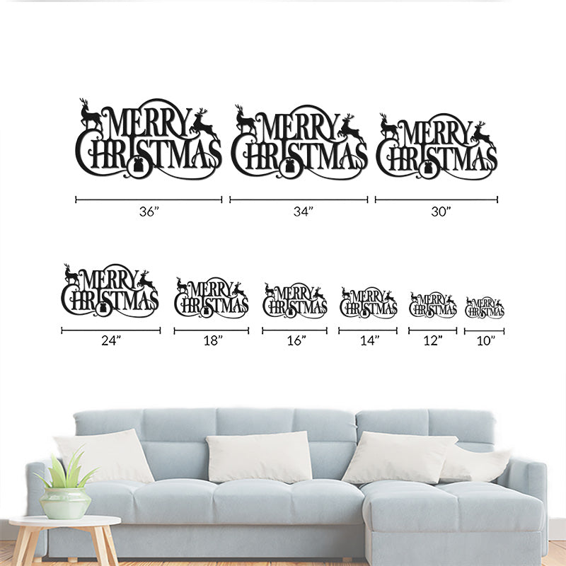 Merry Christmas Metal Wall Decor Deer Metal Sign