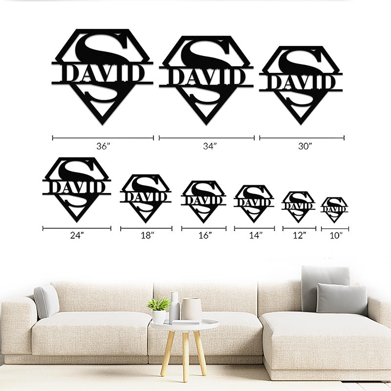 Personalized Super Dad Name Metal Sign for Dad Gift