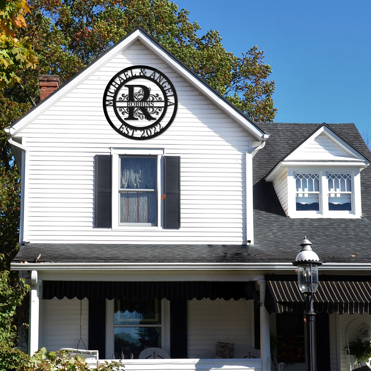 Custom Monogram Name Metal Sign for Yard Decor