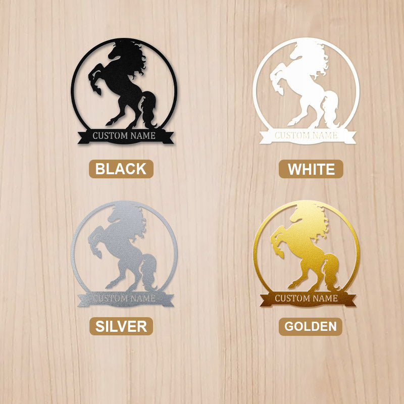 Custom Family Name Metal Horse Sign For Yard &amp; Garden Decor