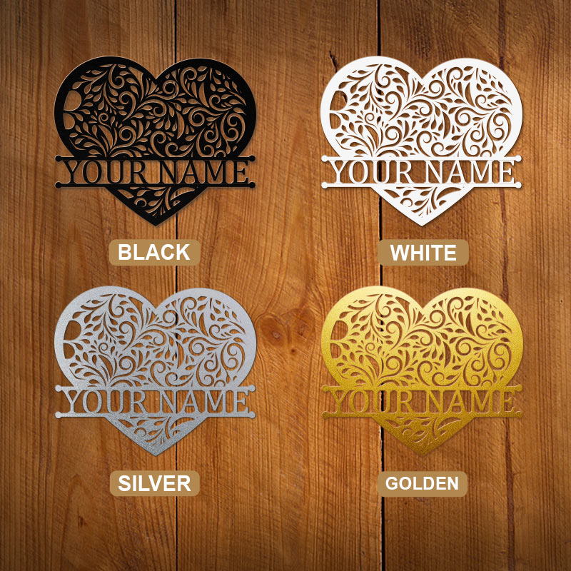 Metal Hearts Monogram Sign For Anniversary Gift